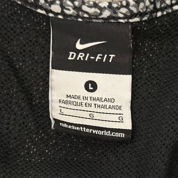 Nike Women's DRI-FIT Miler Running Tank Cheetah Print Black & White Sz L - Picture 3 of 3